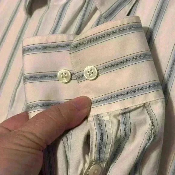 Perry Ellis Men’s 2XL Striped Button Down Long Sleeve Shirt - Picture 3 of 6